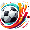 Farbenfroher Fußballwirbel