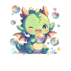 Dragon Bubbles Kawaii Dragon Enfants