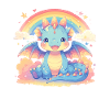 Dragon Arc-en-ciel Kawaii Dragon Enfants