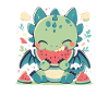 Dragon Pastèque Kawaii Dragon Enfants
