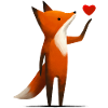 Fox with heart
