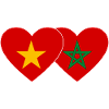 Vietnam Maroc Drapeau Coeur
