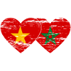 Vietnam Maroc drapeau coeur utilisé