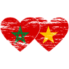 Maroc Vietnam drapeau coeur utilisé