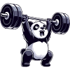 Haltérophile panda avec haltère