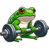 Strong frog while lifting weights