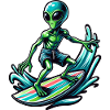 Alien Alien Surfer Surfboard 90s