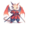 Dragon Samouraï Japonais Kawaii Dragon