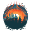 Sunset Forest Silhouette Adventure