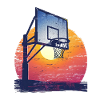 Sunset Basketball Silhouette