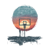Urban Sunset Basketball Motif