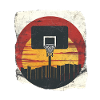 Basketball Sunset Retro Look