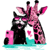 Good-Vibes Selfie with Cat and Giraffe