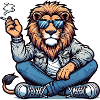 Lion Rebel with Sunglasses