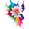 Farverigt thailandsk blomstermotiv