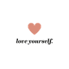 Herz Selbstliebe Schriftzug