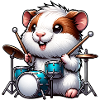Cute Guinea Pig Drummer Design