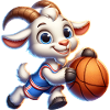 Cute Goat Playing Basketball