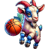 Cute goats basketball player