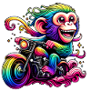 Regenbogenaffe am Regenbogensteuer