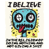 Religious believer doing nothing
