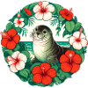 Retro Hawaiian Monk Seal