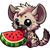 Hyäne mit Wassermelone Sommerfrucht