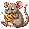 Cute mouse nibbles biscuit