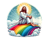 Jesus on rainbow