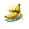 Surfing banana with mustache