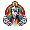 Jesus on a rainbow