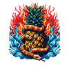 Snake around a pineapple