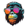 Monkey Head Cool Monkey