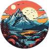Mountains, Landscape, Circle