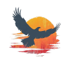 Majestic eagle in sunset