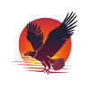 Majestic eagle in sunset