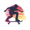 Skateboard Sunset Silhouette