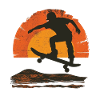 Sunset Skateboard Silhouette