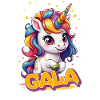 GALA - Beautiful girl name with cute unicorn