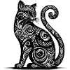 Ornamentkatze Tribalstil