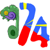 Caméléon 974 Drapeau