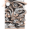 Surreal Line Face Pattern