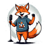 Singing fox singer with microphone