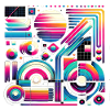 Neon Retro Wave Abstract