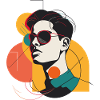 The man with the glasses