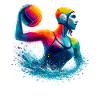 Bunte Wasserballspieler Sport