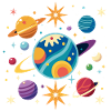 Galaxie, verspielt.