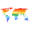 Rainbow World Map Pride