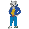 Angry grey cat