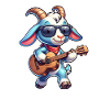 Goat Playing Guitar Band Design